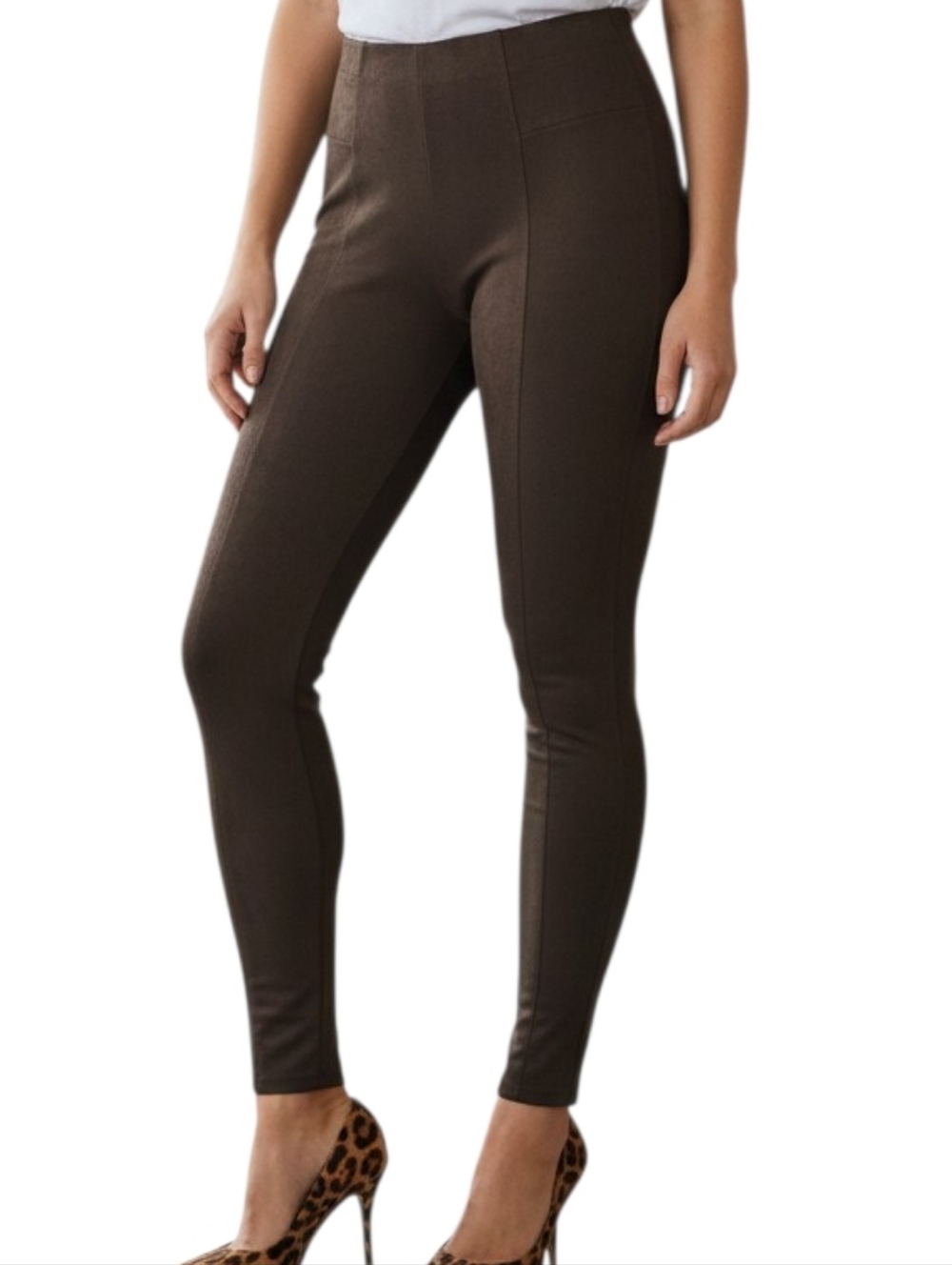 Spanx Faux Suede Leggings In Chocolate Brown Size M